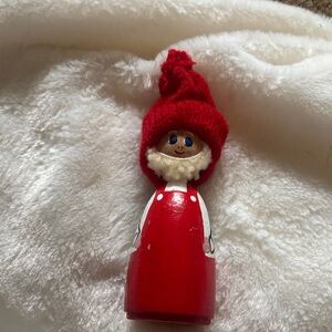 Vintage Red Wooden Santa Figurine